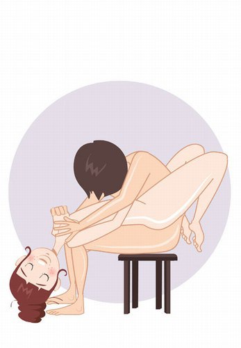 Waterfall pose in the Kama Sutra.